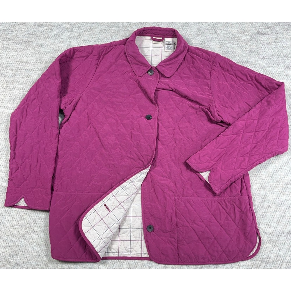 LL Bean‎ Lined Jacket Women XL Pink Quilted Barn Chore Button Up VTG Y2K